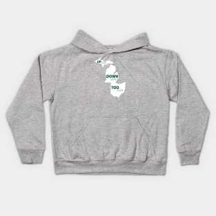 Up High Down Low Too Slow - White and Green Kids Hoodie